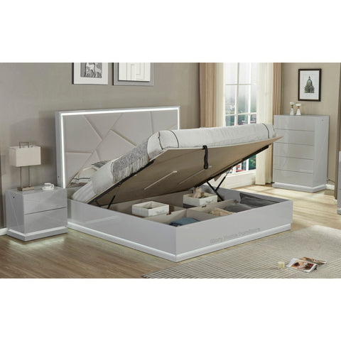 6 Pc Hydraulic Bedroom set in Light Grey 9721