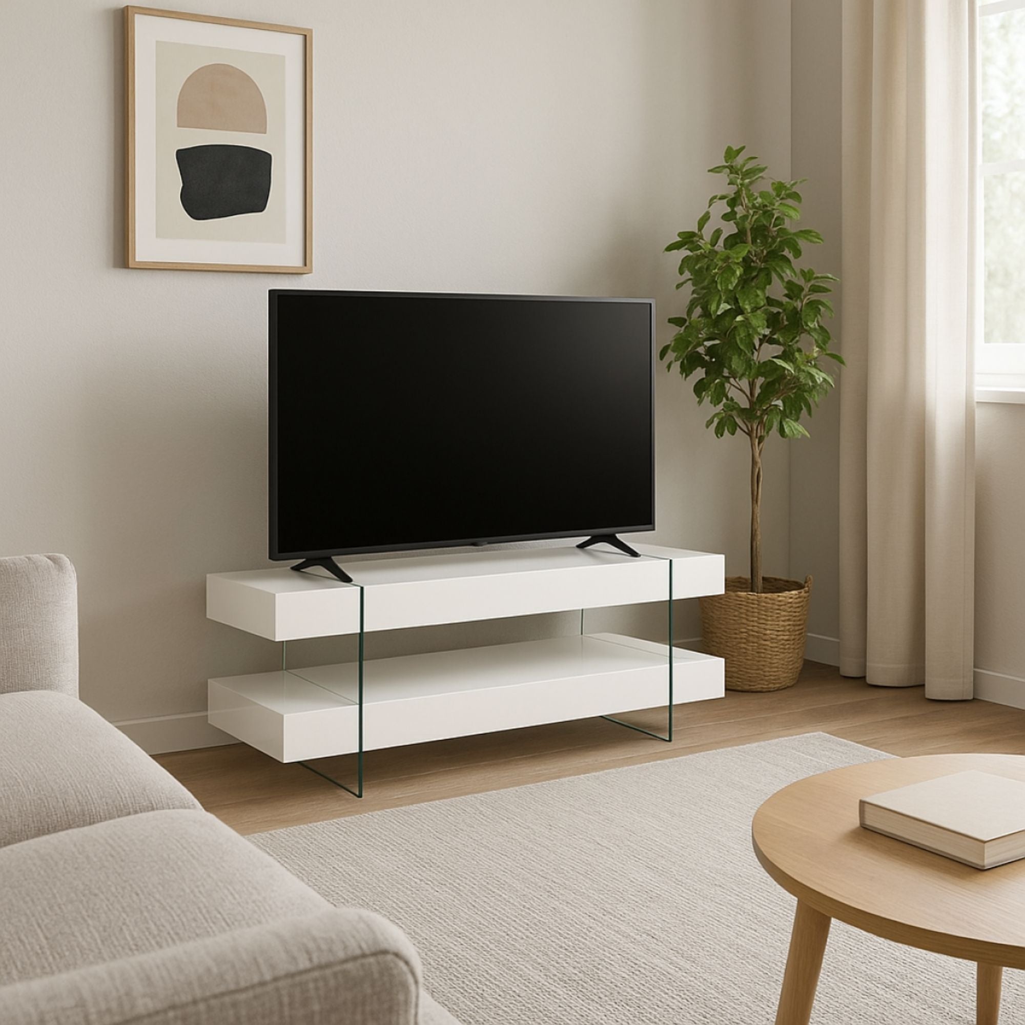 59" TV Stand in White 3018
