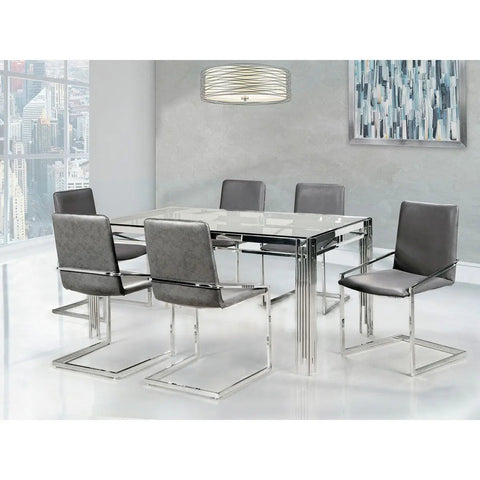 Porfirio 7 pc Glass Dining Set 3645 - Mazin