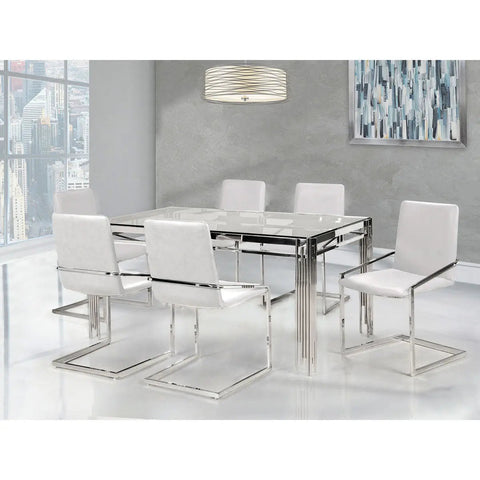 Porfirio 7 pc Glass Dining Set 3645 - Mazin