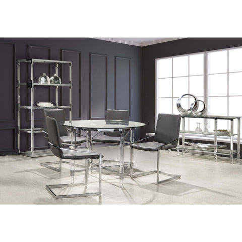 Lyrica Collection 5pc Round Dining Set in Grey 3656