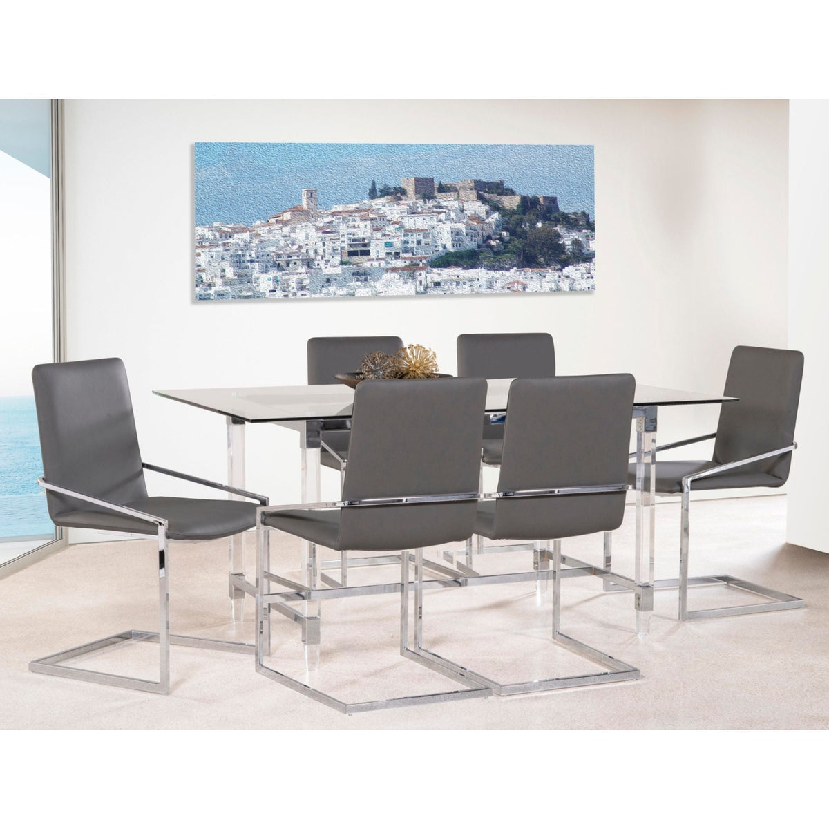 Lyrica Collection Dining Set in Grey 3656-64