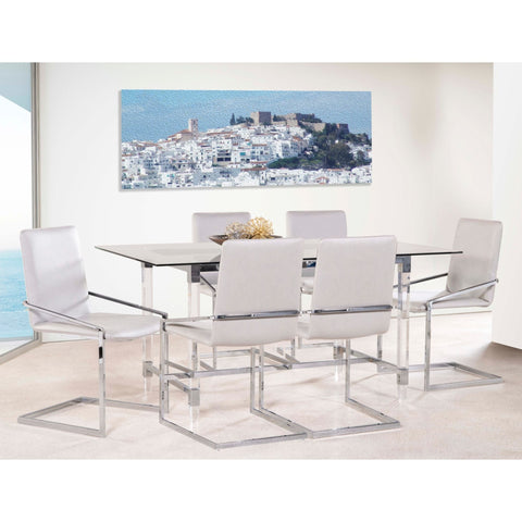 Lyrica Collection Dining Set in White 3656-64