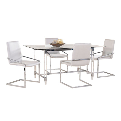 Lyrica Collection Dining Set in White 3656-64