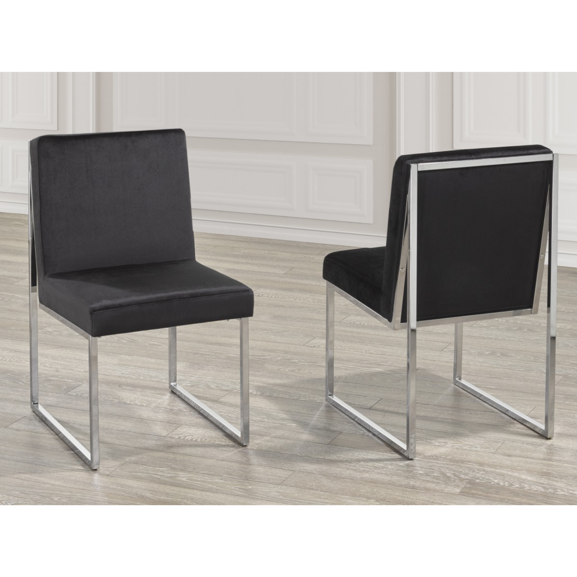 3656-CF Dining Chair,Set Of 2,  Black