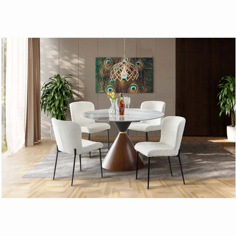 Greer 5Pc Dining Set in White 3696 Mazin
