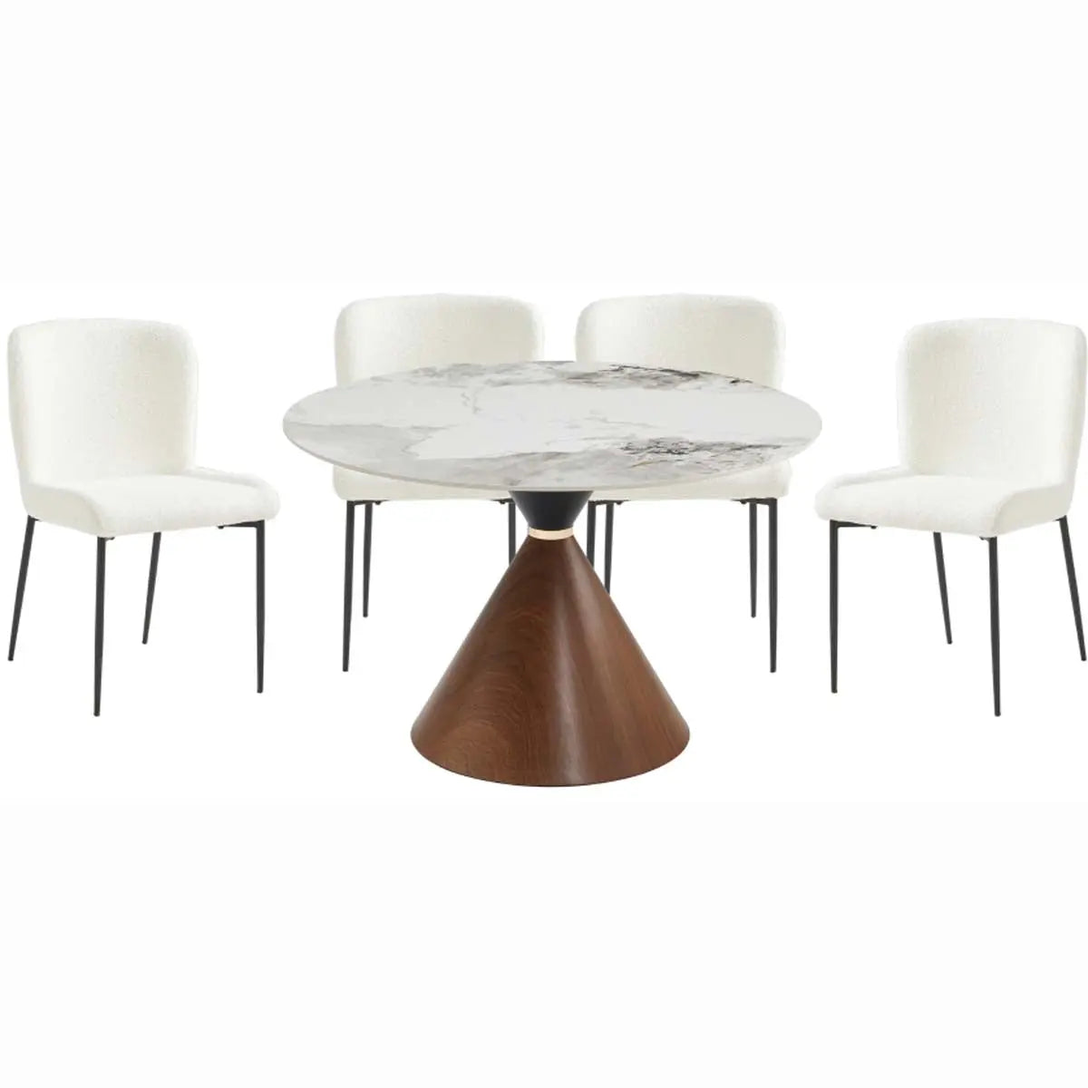 Greer 5Pc Dining Set in White 3696 Mazin