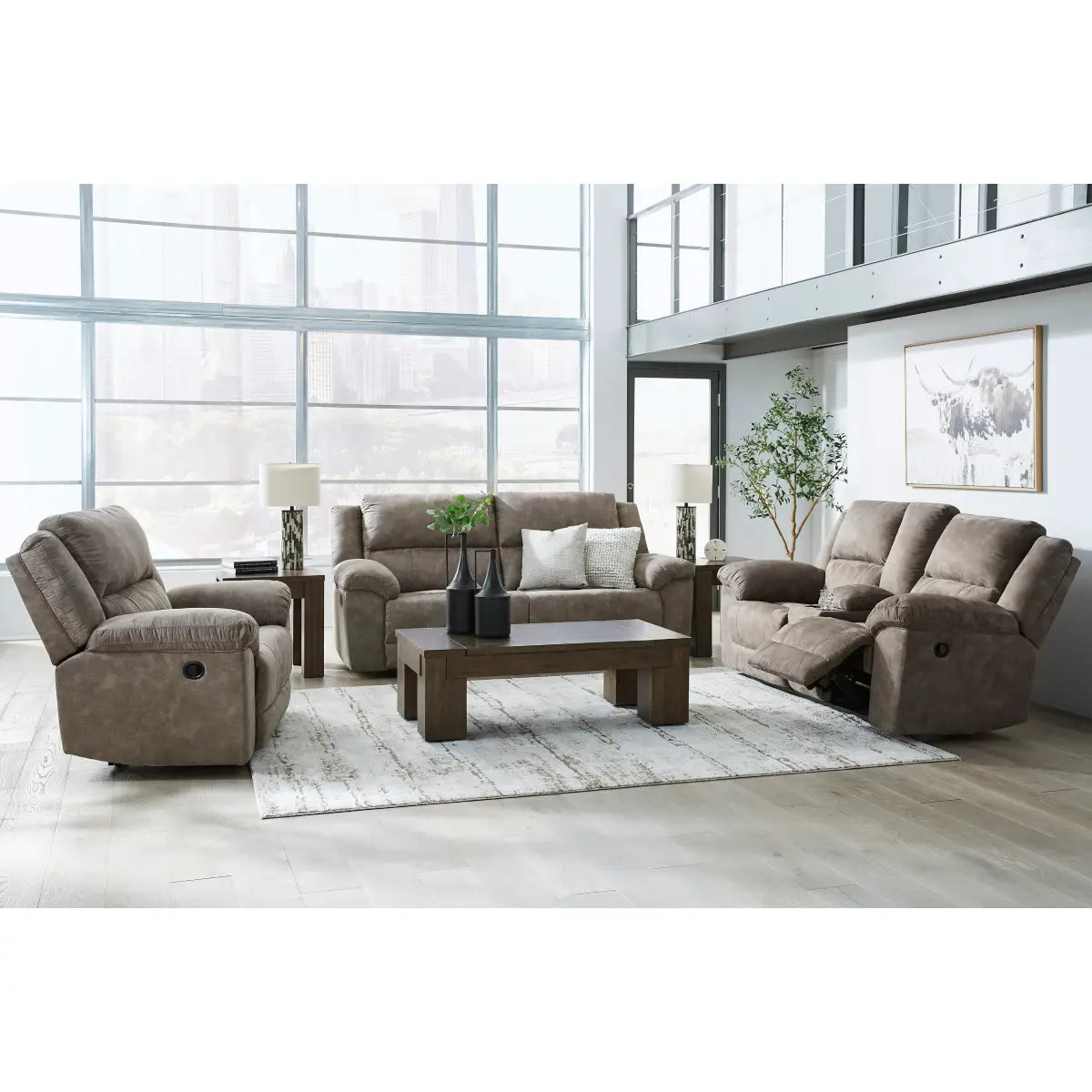 Ashley Ashley Laresview Reclining Sofa Set  | Mai Furniture