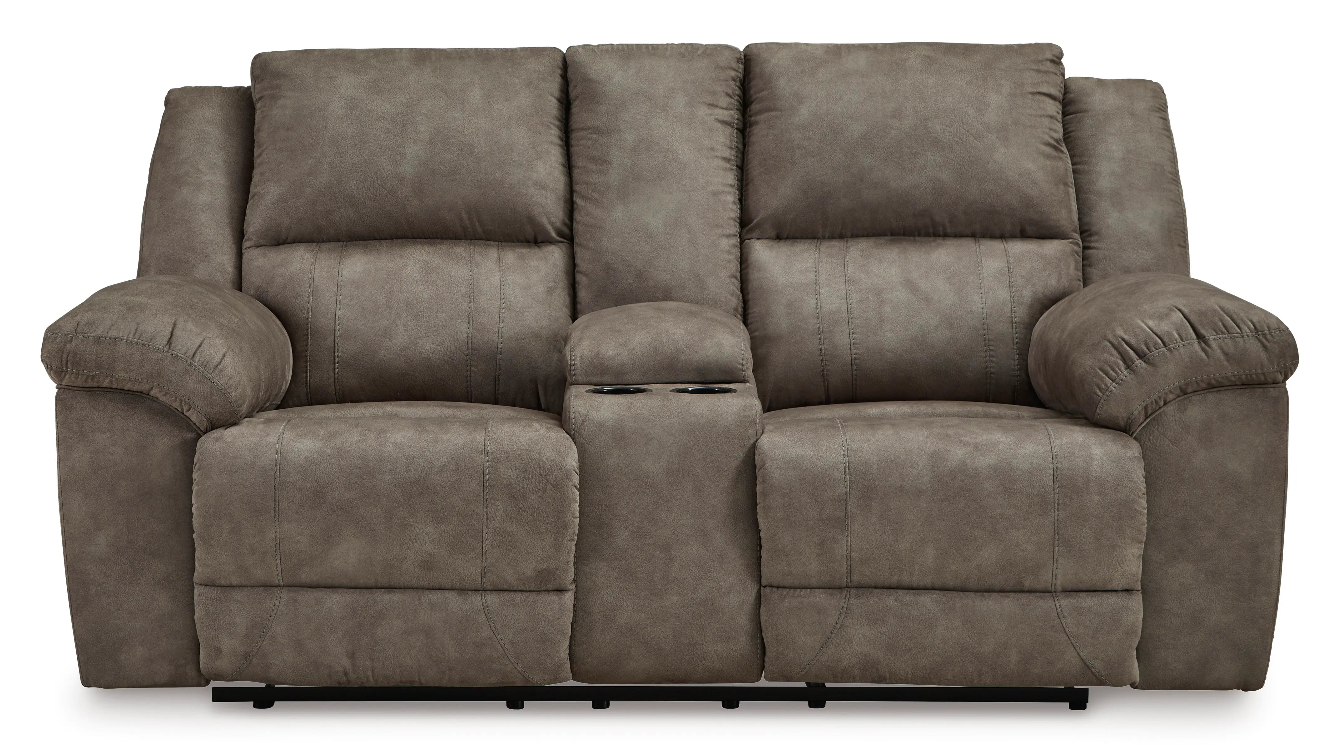Ashley Reclining LoveSeat with console Brown | Mai Furniture