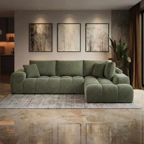 Zara RHF Sectional in Green