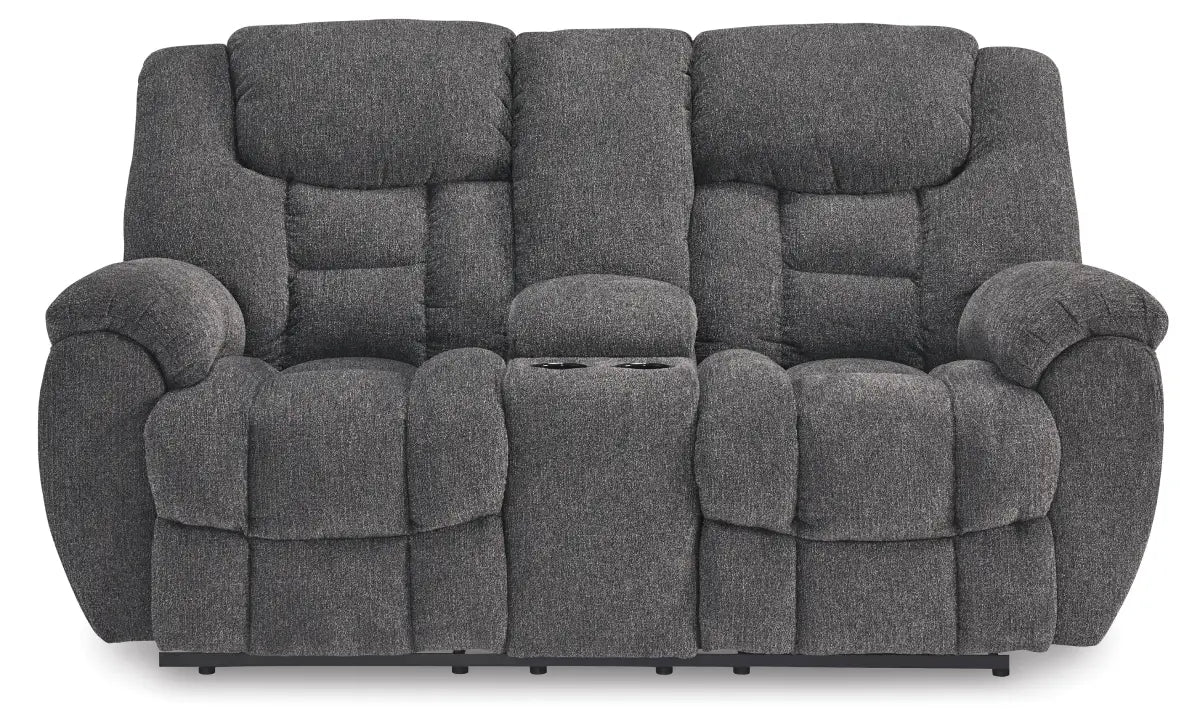 Ashley Foreside DBL Rec Loveseat Console Ashley Furniture | Mai Furniture