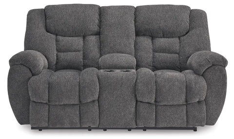 Ashley Foreside DBL Rec Loveseat Console Ashley Furniture | Mai Furniture