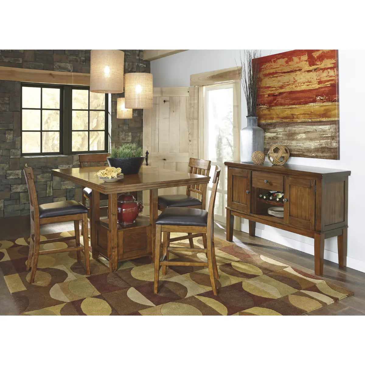  Ralene 5 Pc Pub Dining Set in Brown | Signature Design by Ashley