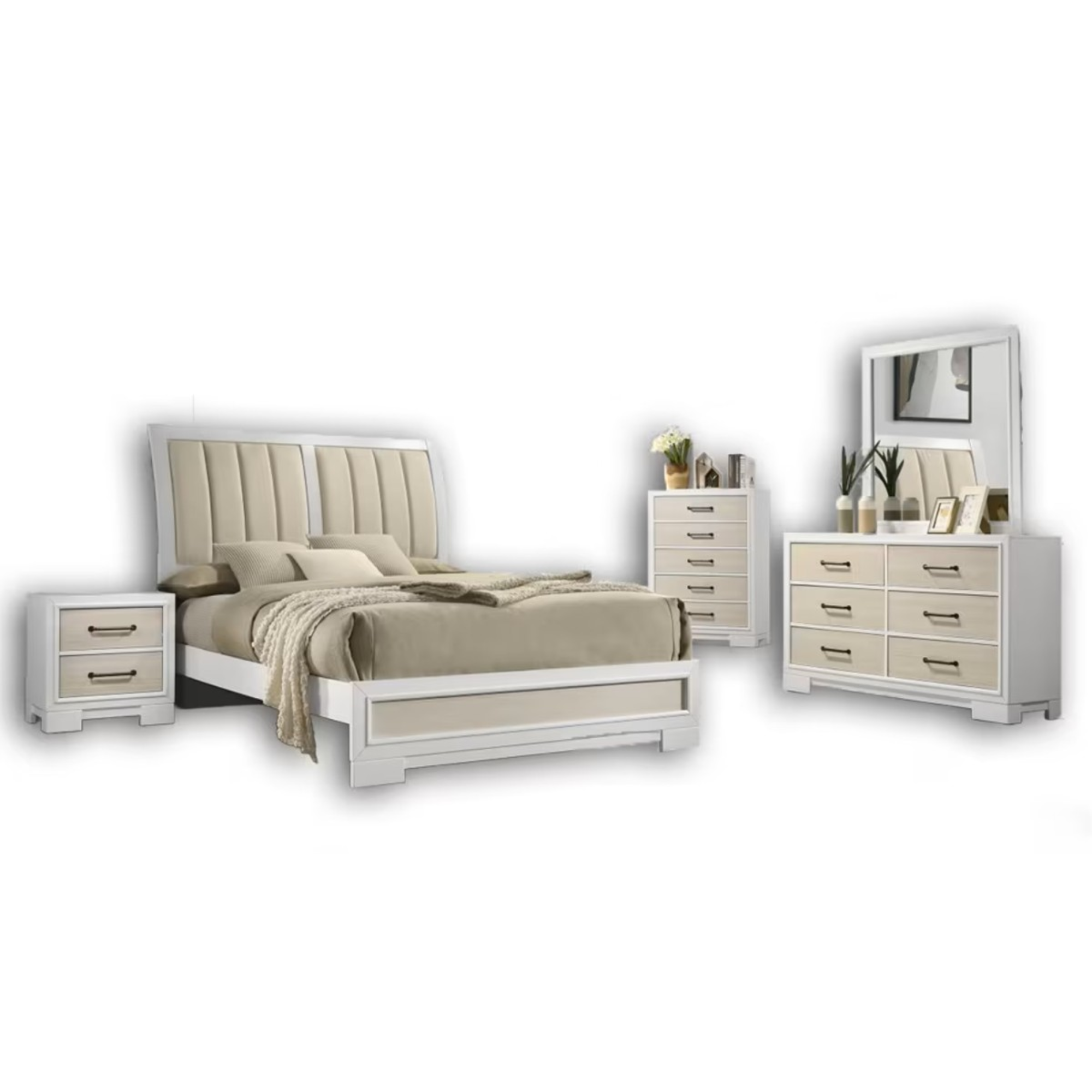 40922-Queen 8PC Bedroom Set in White