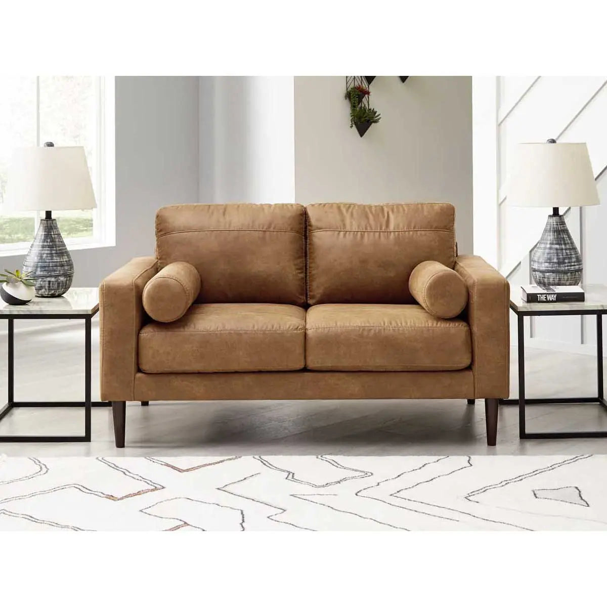 Ashley Telora Loveseat In Caramel | Mai Furniture