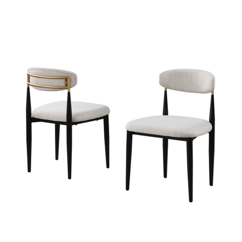 51325- Dining Chair, Set Of 2 ,in Beige / Black