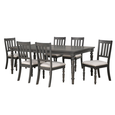 7 Piece Dining Set in Dark Grey 5142.