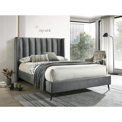 5230 Platform Bed in Grey International Furniture