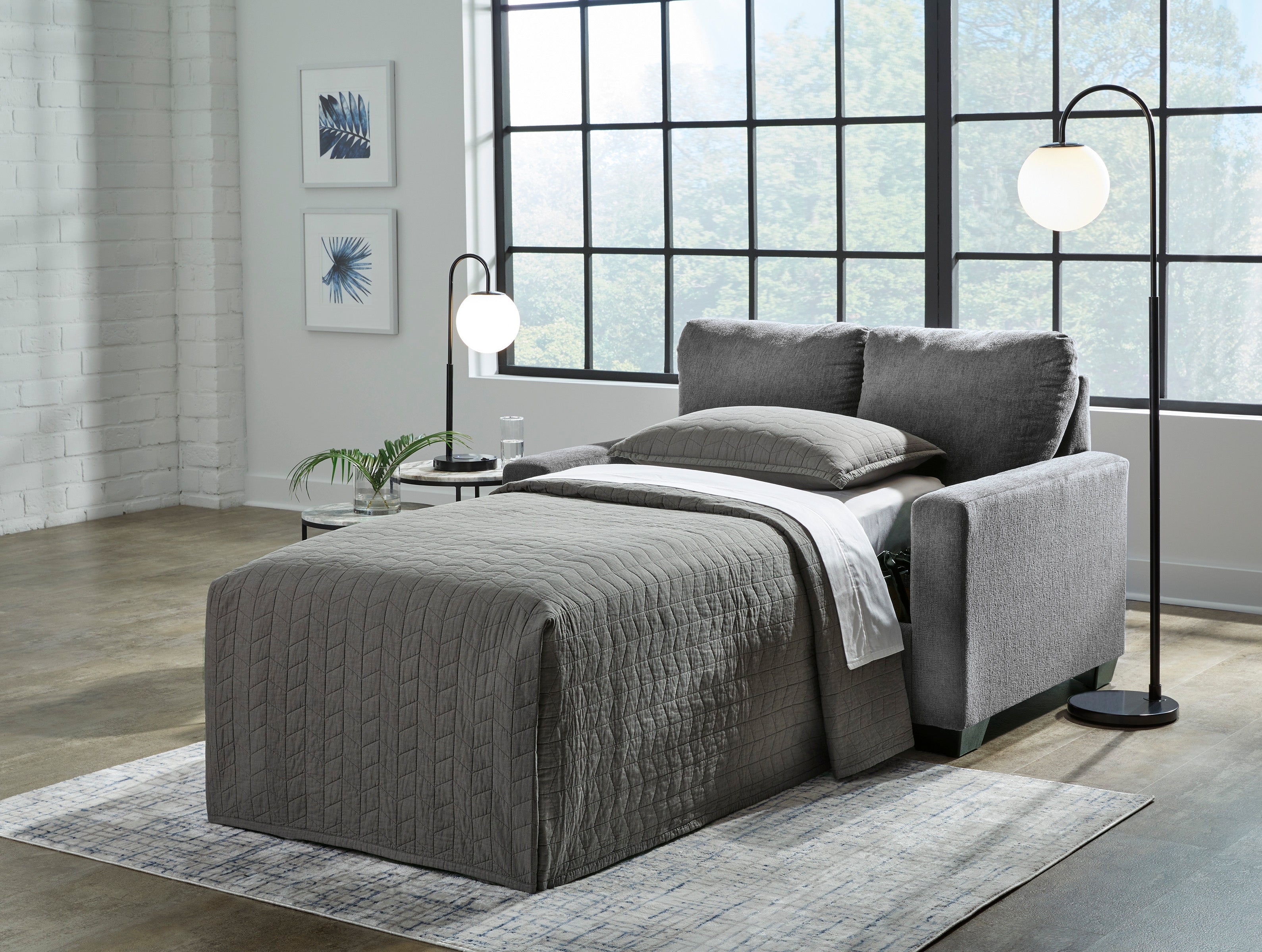 Ashley Rannis Twin Sofa Sleeper in Grey 5360237C | Mai Furniture