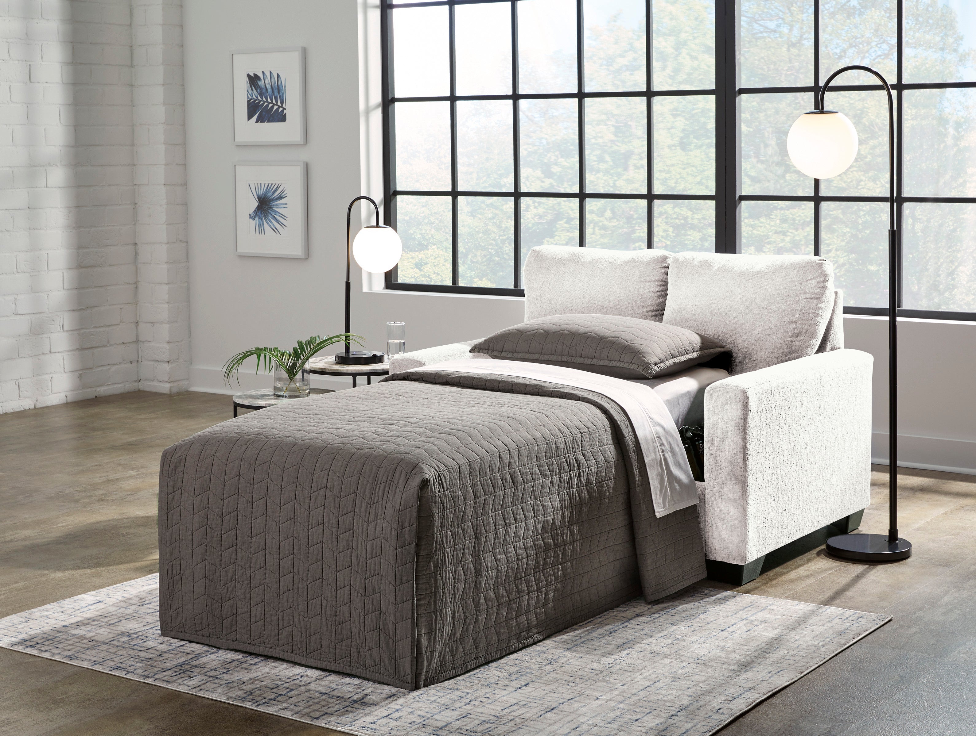 Ashley Rannis Twin Sofa Sleeper in Snow 5360337C | Mai Furniture