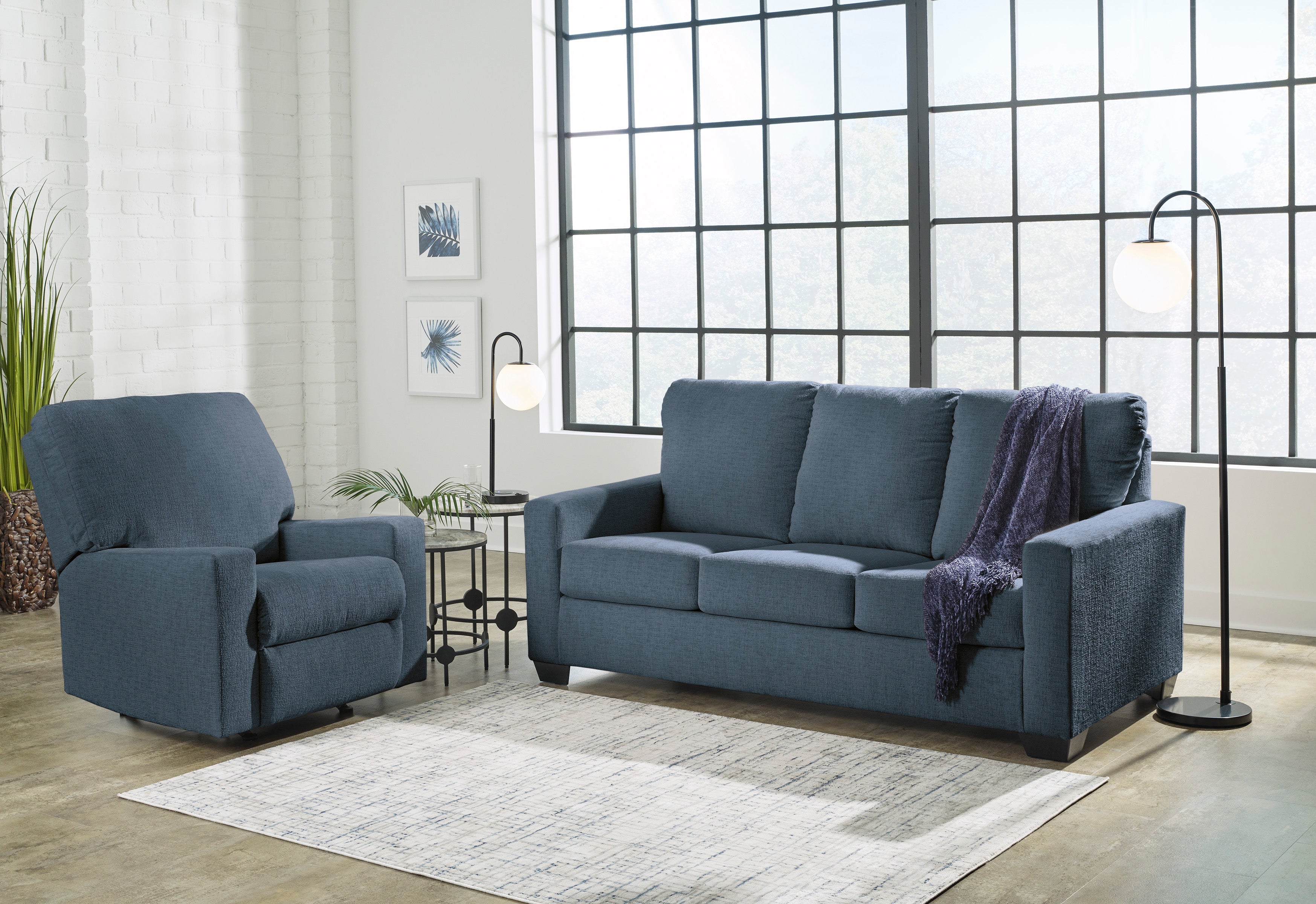 Ashley Rannis Rocker Recliner in Navy 5360425C | Mai Furniture