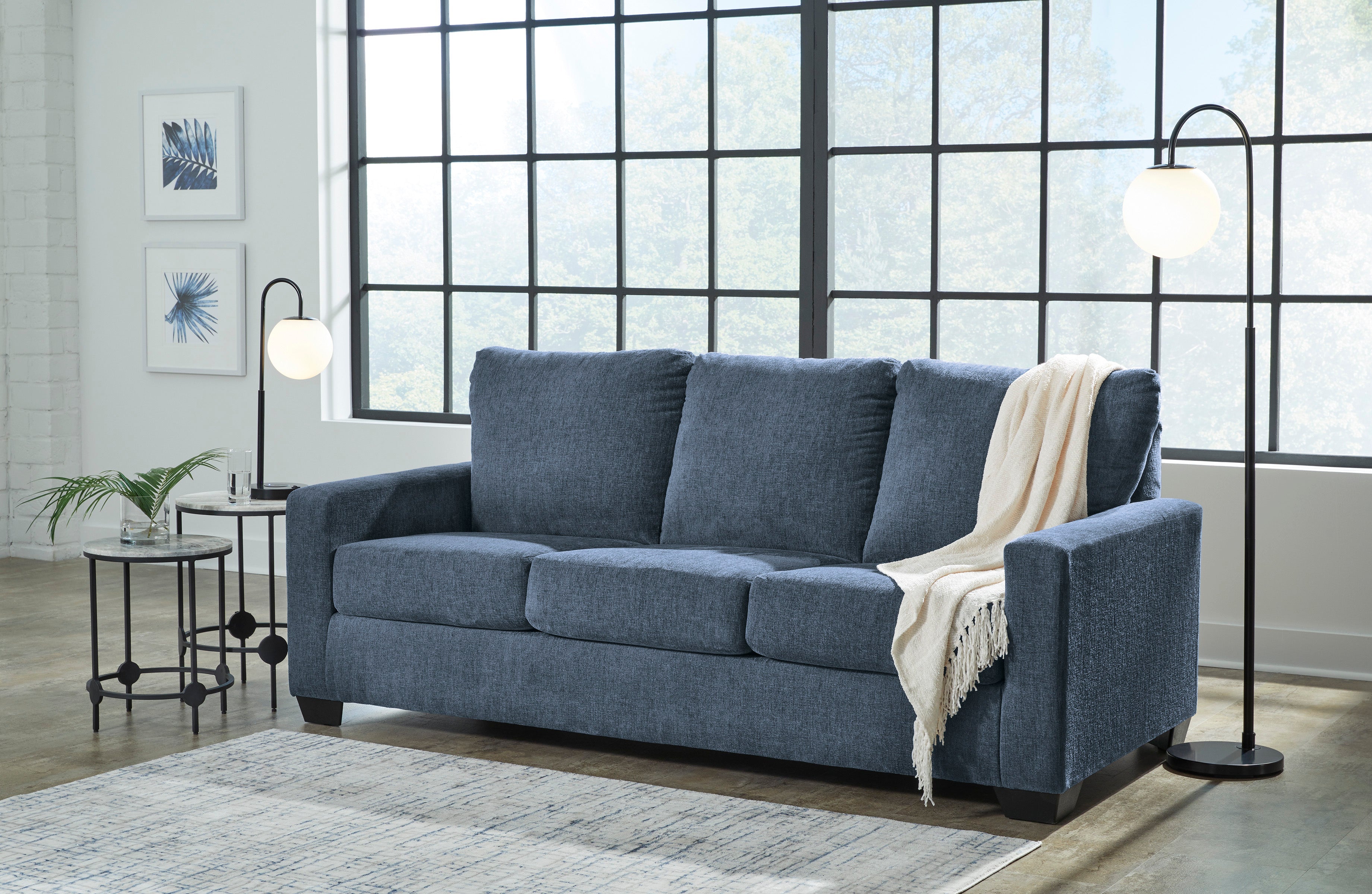 Ashley Rannis Queen Sofa Sleeper in Navy 5360439C | Mai Furniture