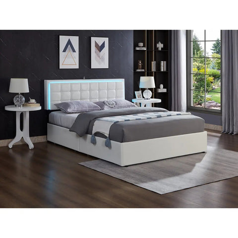 5400 LED Platform Bed in White International Furniture