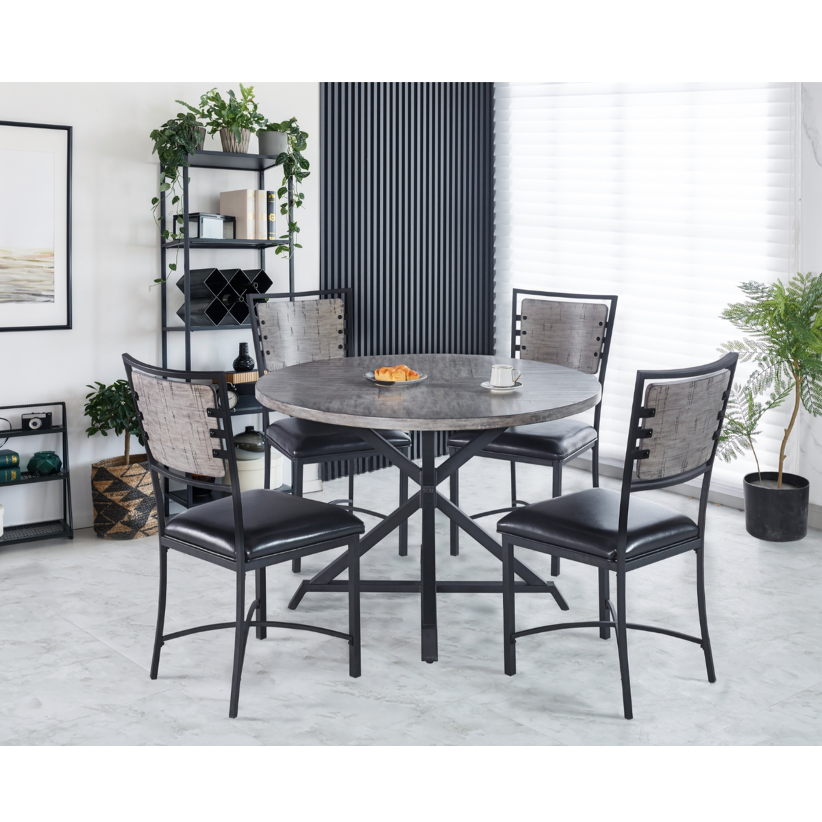 Fideo Round Dining Set 5606GY