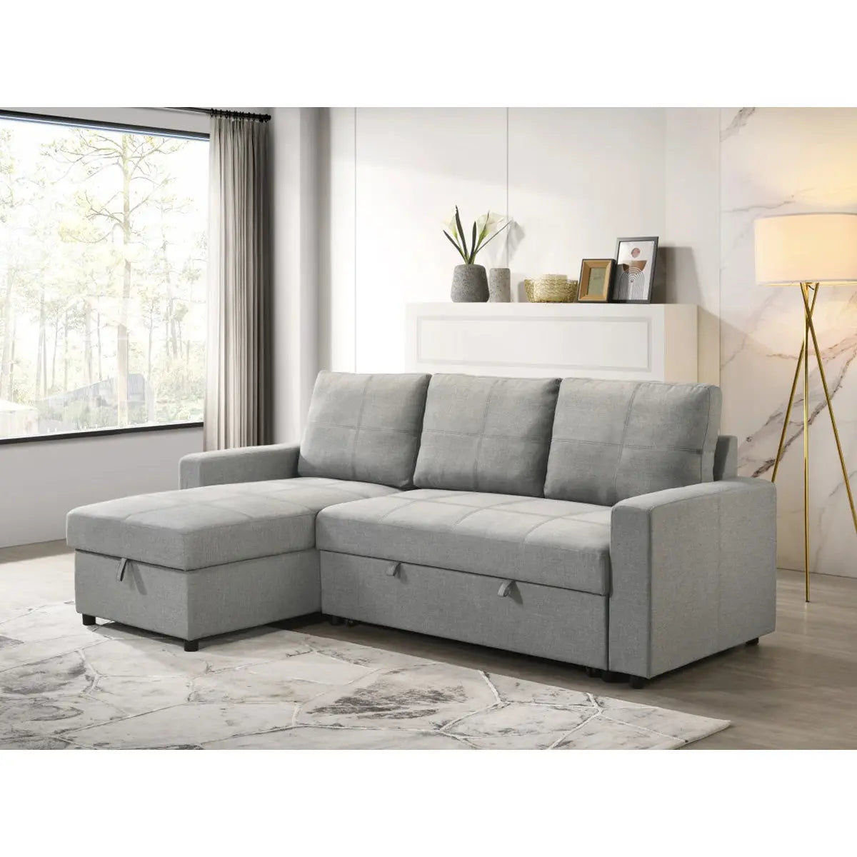 Sleeper Bed in Grey 33058