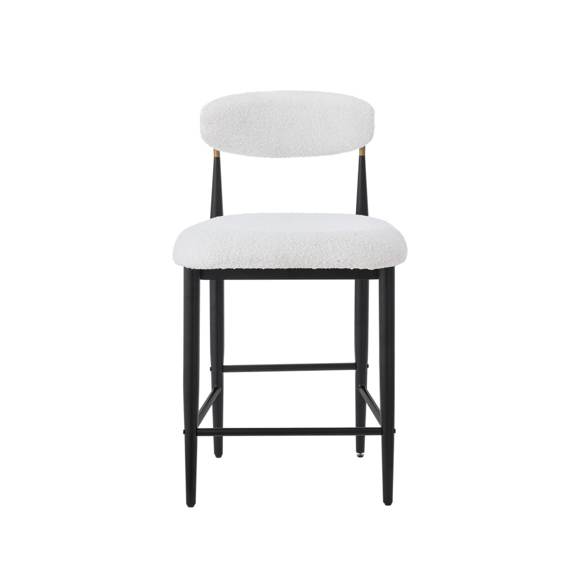 61330-Counter Bar Stool , Set of 2 in White/Black