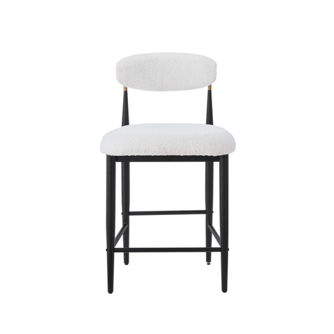 61330-Counter Bar Stool , Set of 2 in White/Black