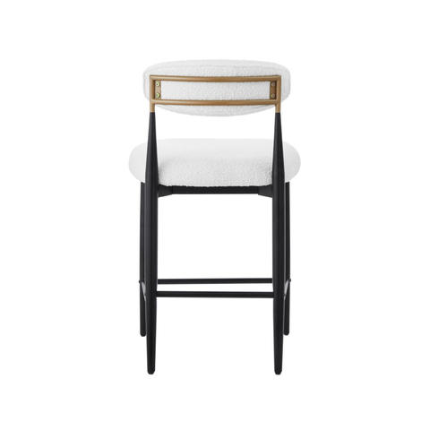61330-Counter Bar Stool , Set of 2 in White/Black