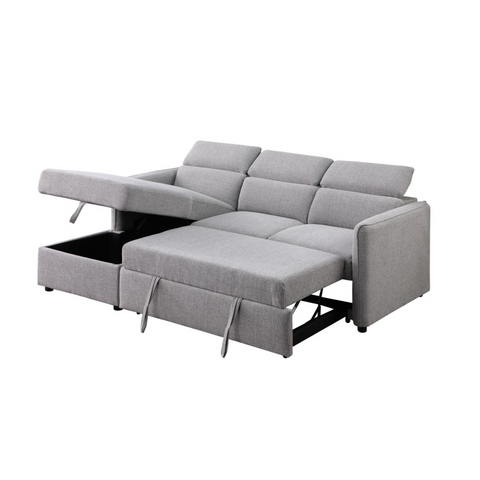 7154A-LHF Secional Sleeper in Grey