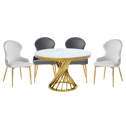 Venus 5 pc Glass Dining Set 7452 - Mazin