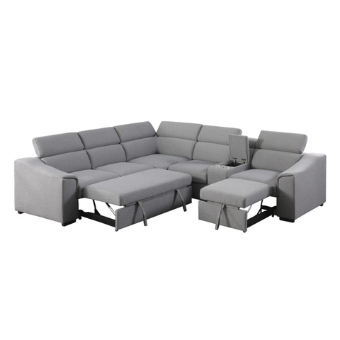 75651 -LHF Sectional Sofa Bed In Grey