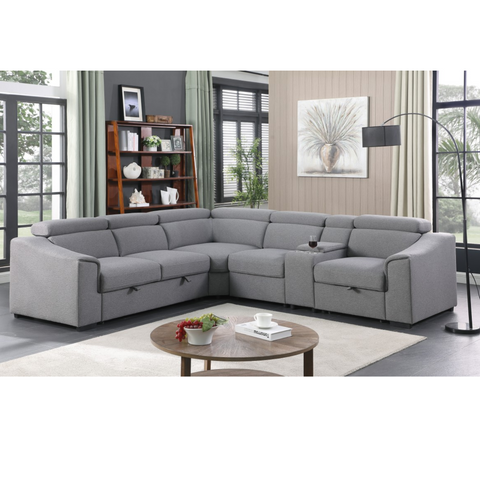 75651 -LHF- Sectional Sofa Bed n Grey