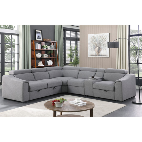 75651 -LHF Sectional Sofa Bed In Grey