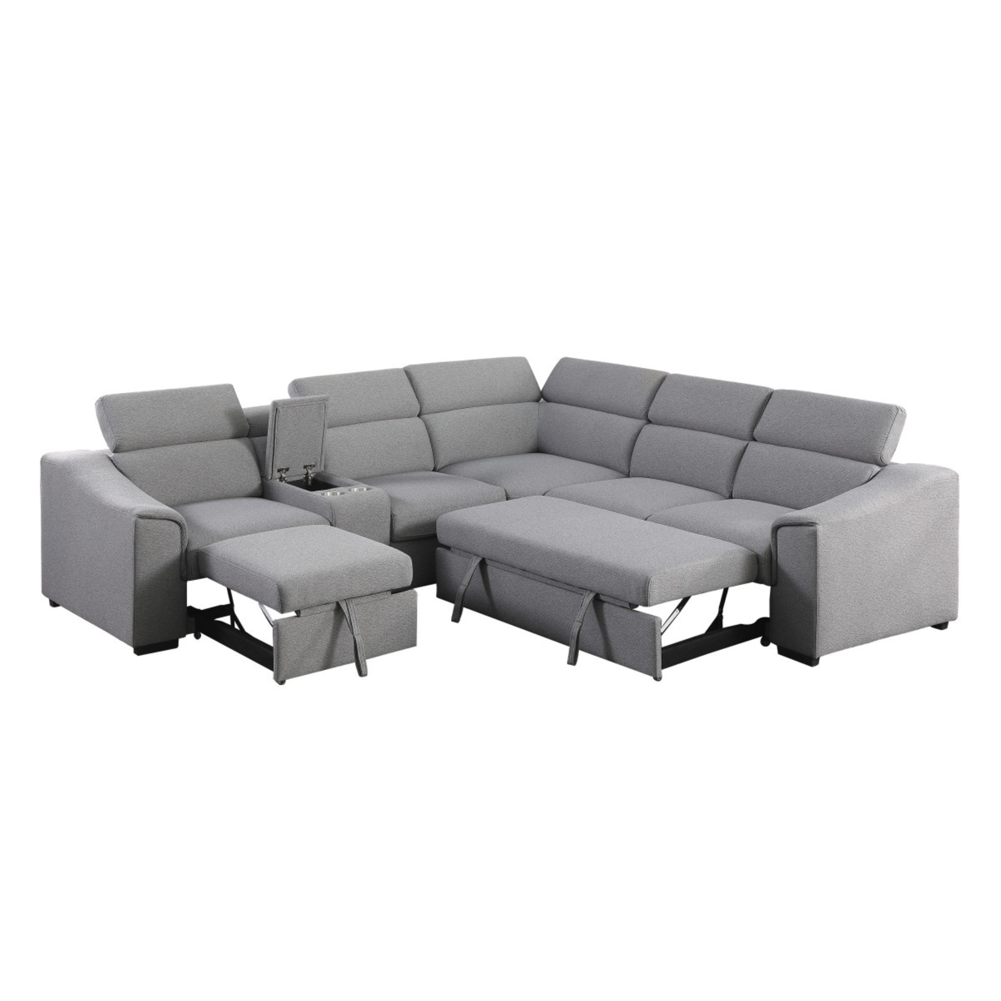75652 -RHF-Sectional Sofa Bed in Grey