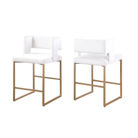 7630-Counter Stool, Set of 2 in Beige
