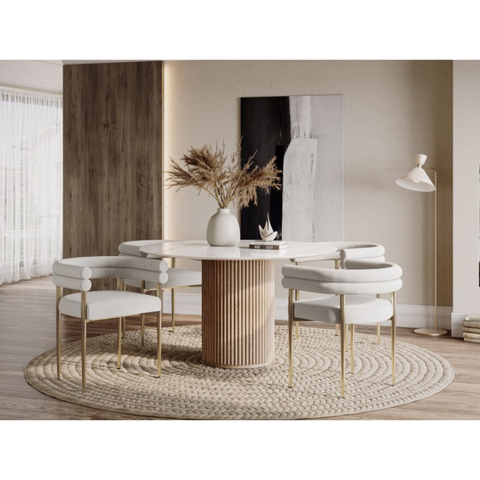 80412- Dining Chair, Set Of 2 ,in Cream/Gold