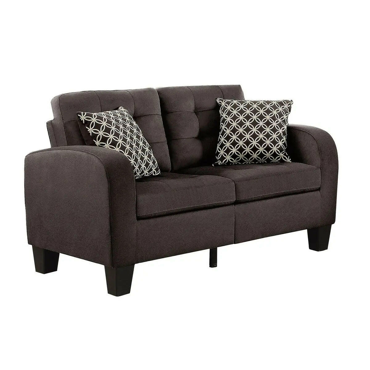 Sinclair Fabric Sofa Set in Brown.