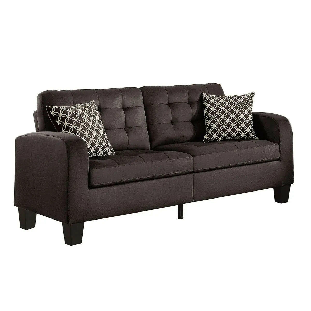Sinclair Fabric Sofa Set in Brown.
