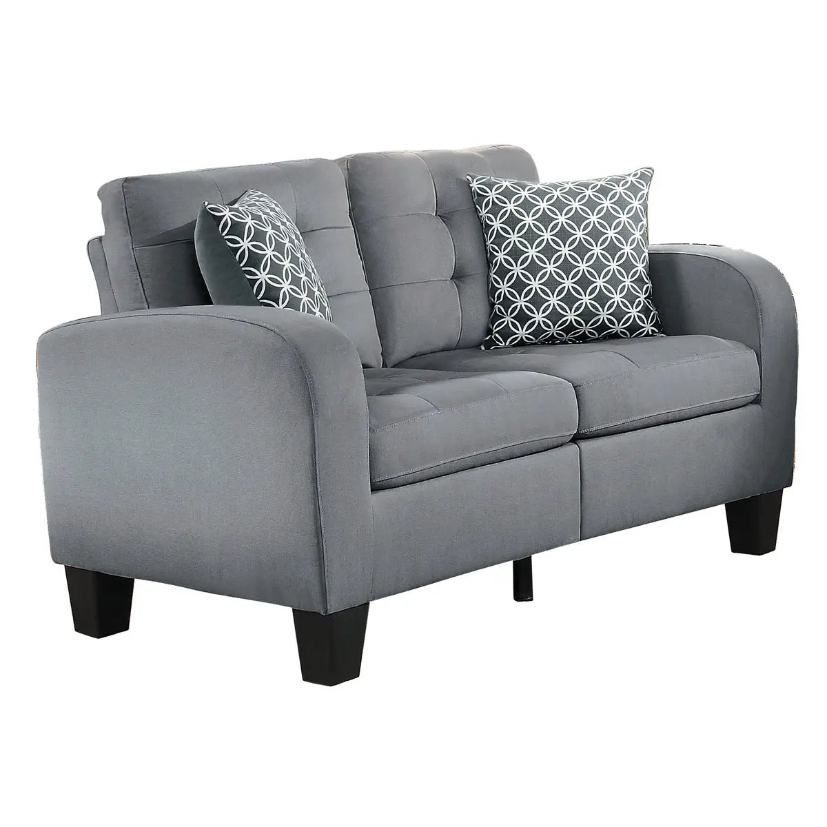 Sinclair 2 pc Fabric Sofa Set in Grey - Mazin