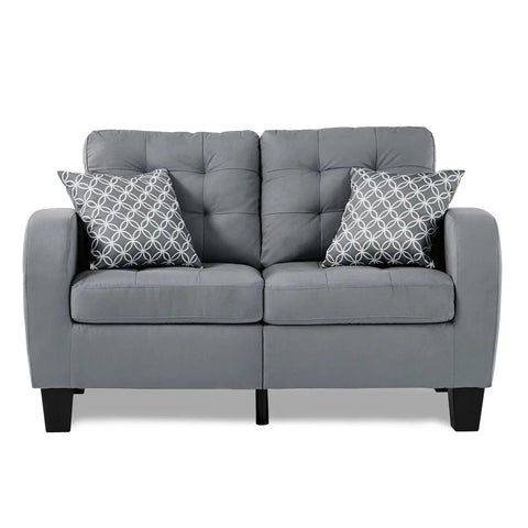 Sinclair 2 pc Fabric Sofa Set in Grey - Mazin