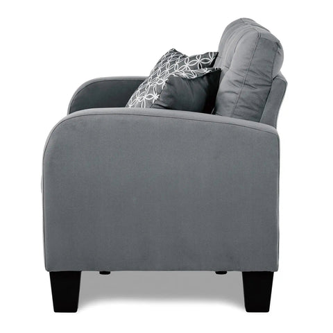 Sinclair 2 pc Fabric Sofa Set in Grey - Mazin