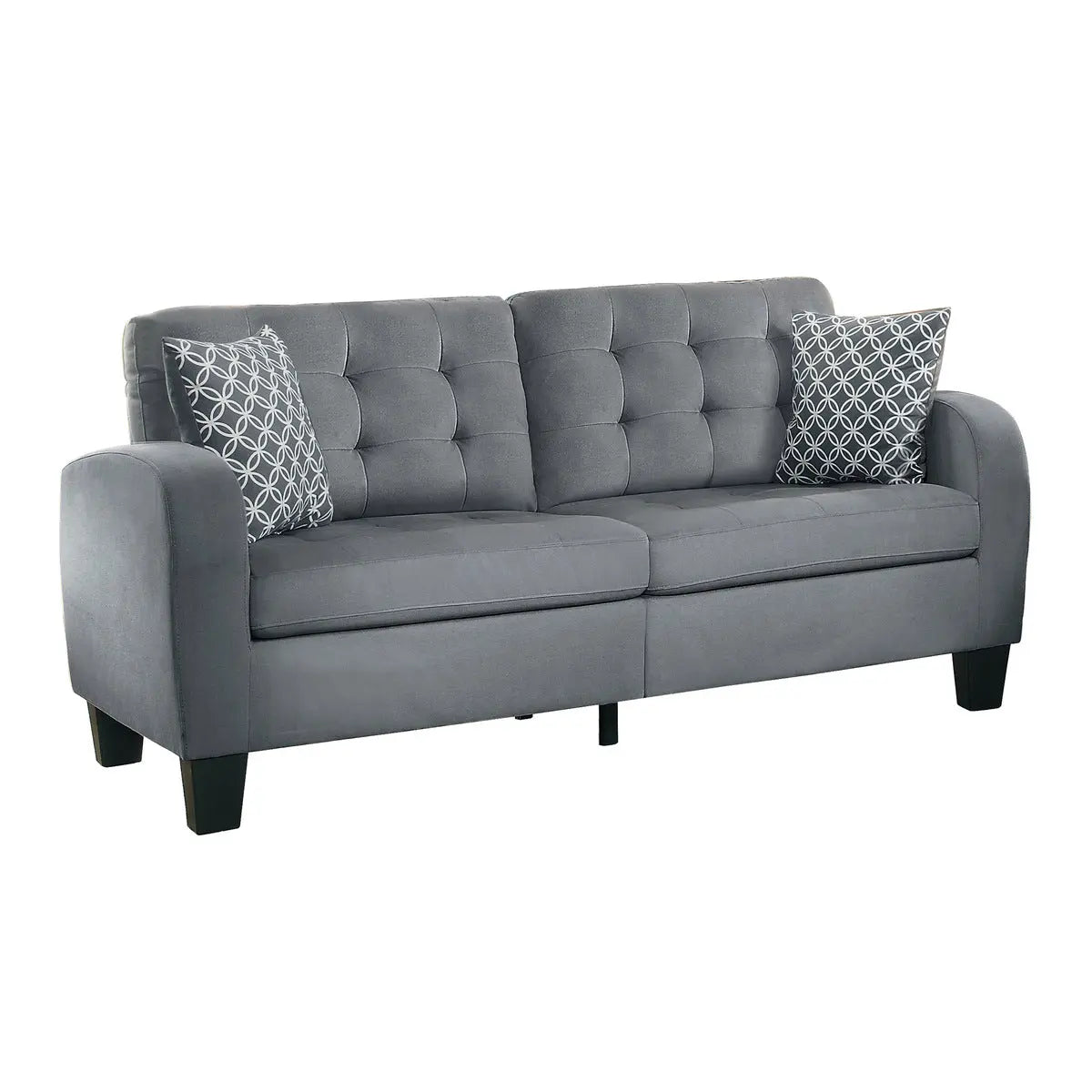 Sinclair 2 pc Fabric Sofa Set in Grey - Mazin