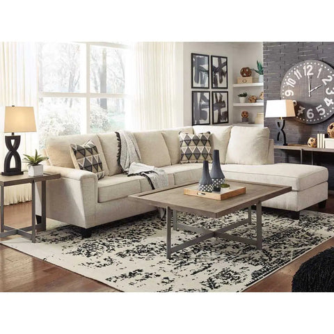 Ashley Abinger 2 Piece RFH Sectional with Chaise in Natural | Mai Furniture