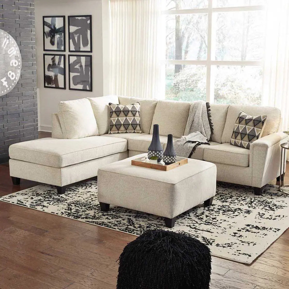 Ashley Abinger 2 Piece LFH Sectional with Chaise in Natural | Mai Furniture