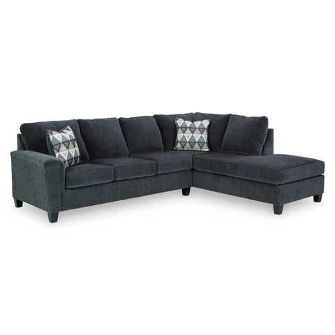 Ashley Abinger 2 Piece RFH Sectional with Chaise in Smoke | Mai Furniture