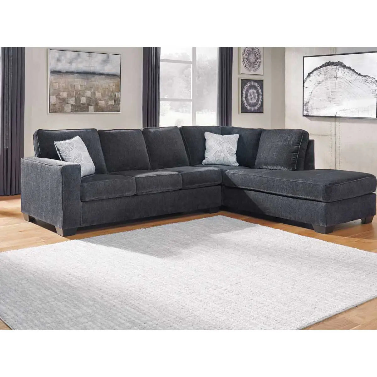 Ashley Altari 2 Piece RFH Chaise Sectional in Slate | Mai Furniture